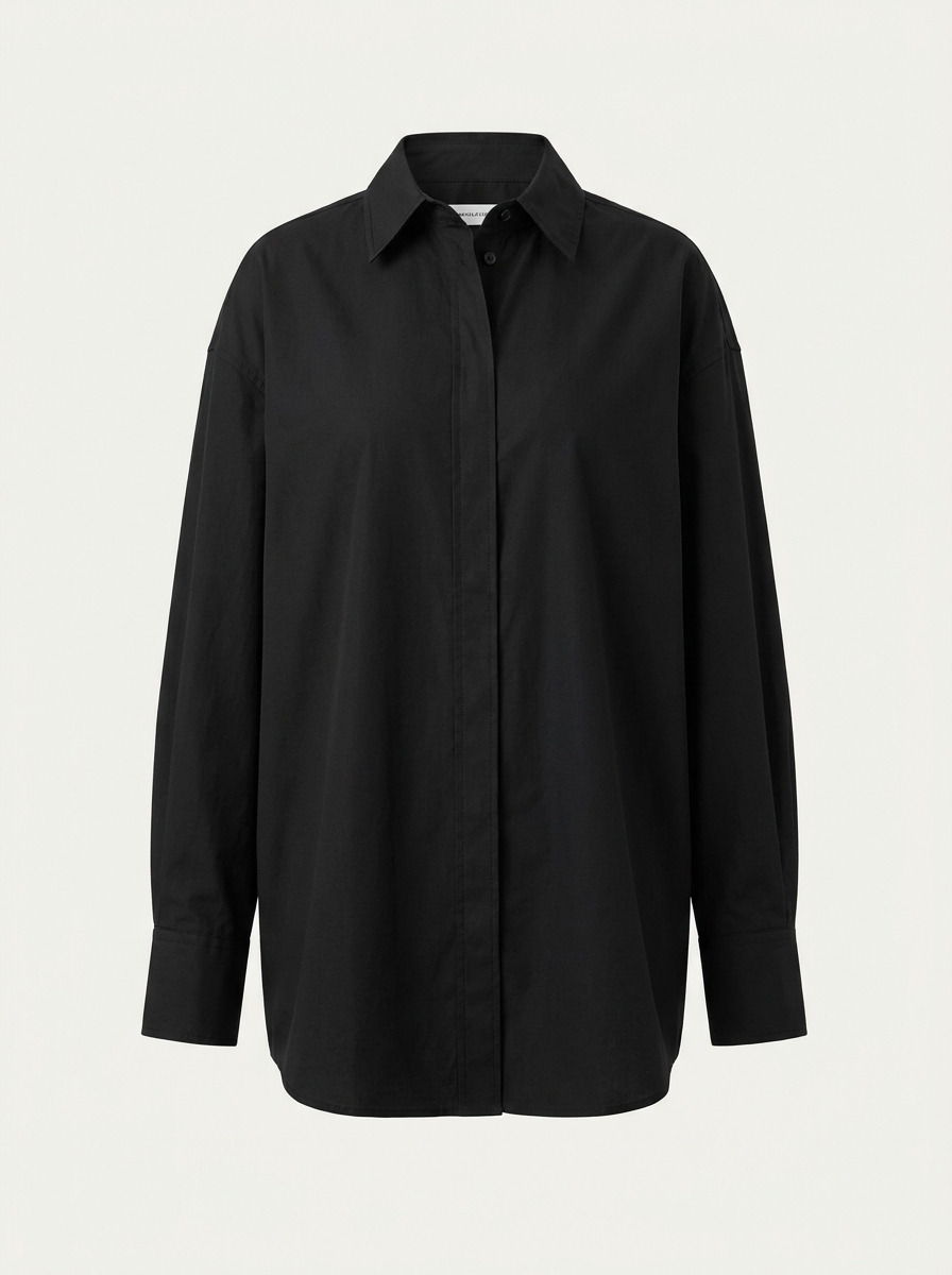 Oversized Poplin Shirt, black colorway