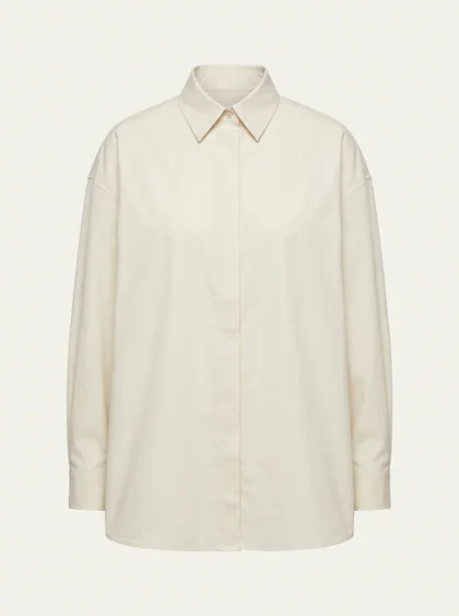 Oversized Poplin Shirt, ecru colorway