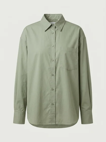 Oversized Poplin Shirt, sage colorway