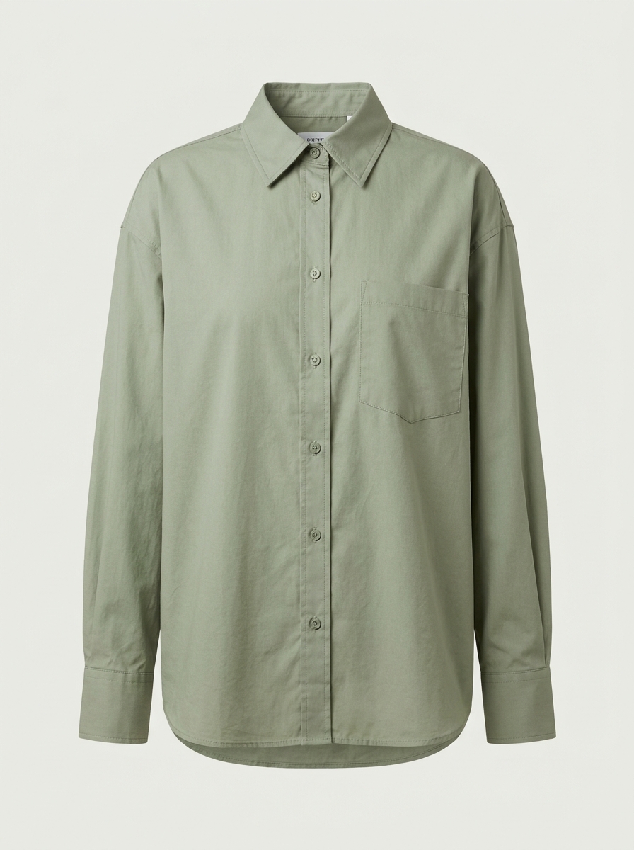 Oversized Poplin Shirt, sage colorway