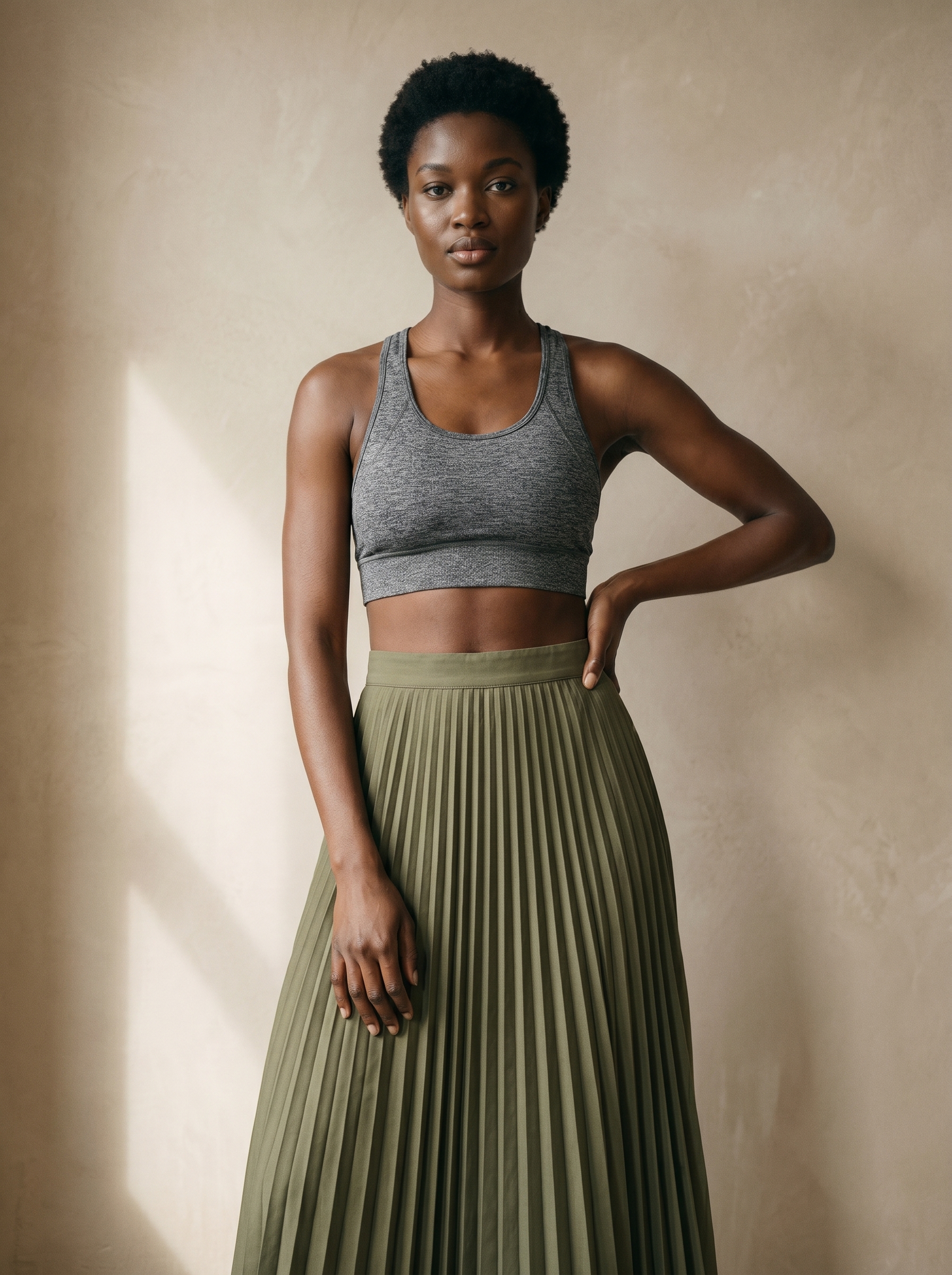 Pleated Midi Skirt